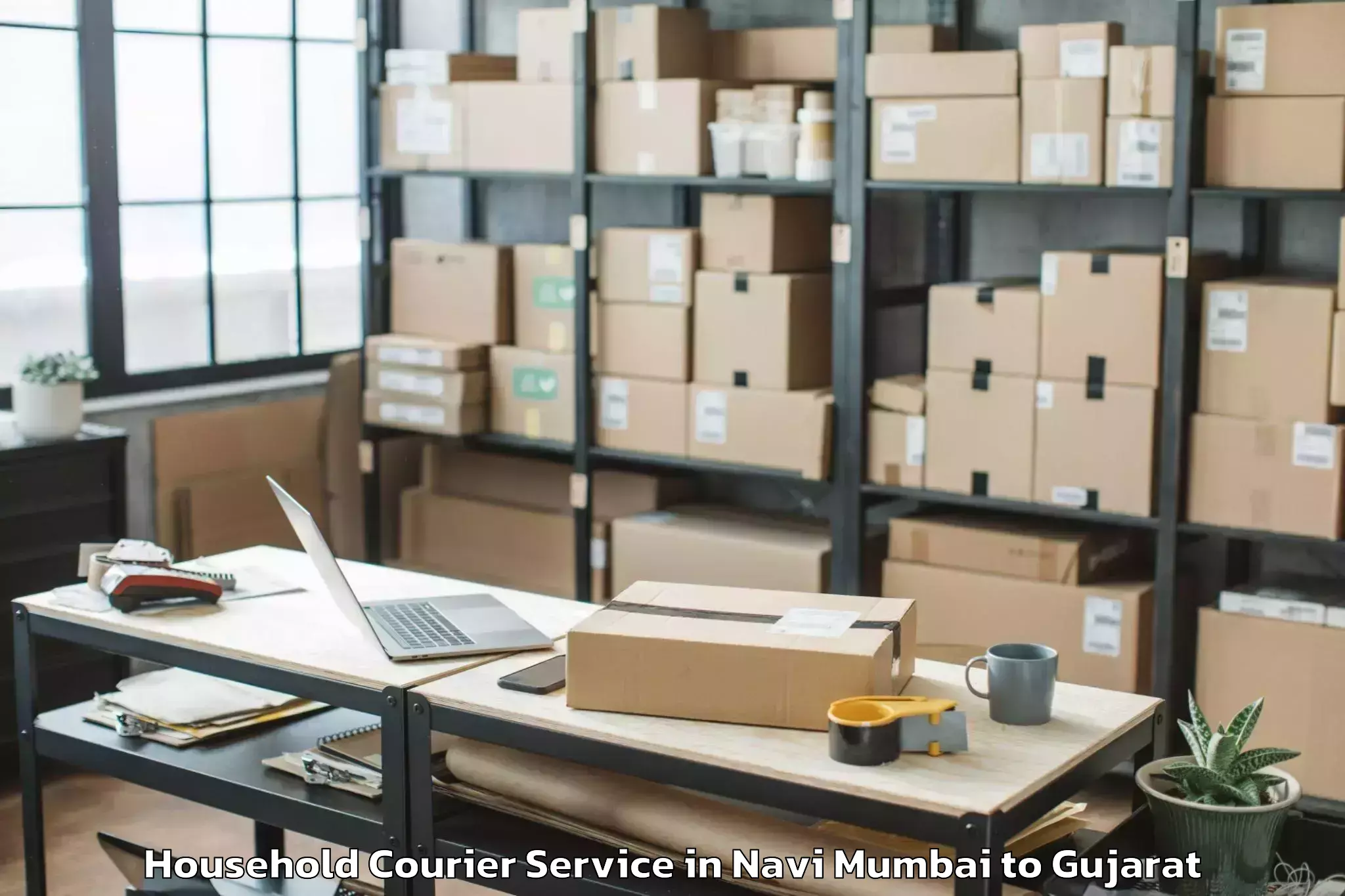 Affordable Navi Mumbai to Mahemdavad Household Courier